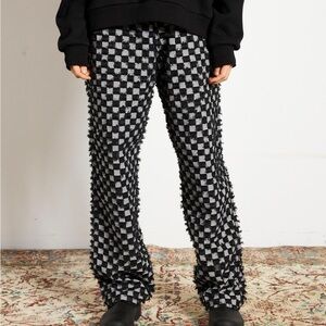 Checkered Black and Gray Men's Pants